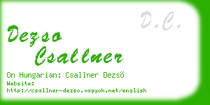 dezso csallner business card